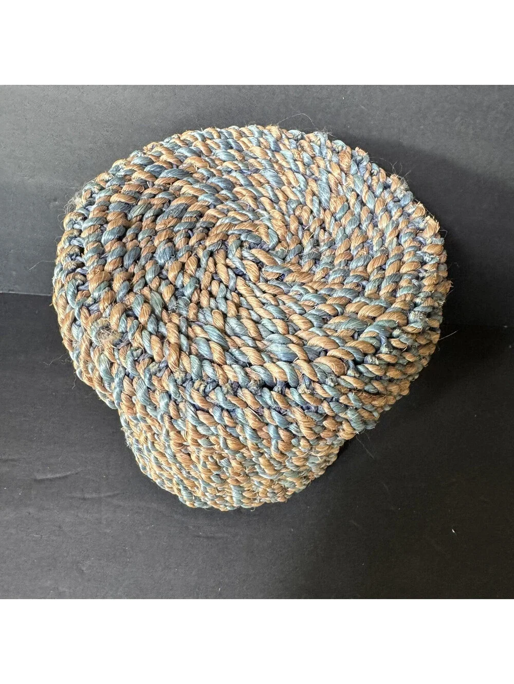 Vtg Hand Woven Basket Storage Trinket With Lid Native American Boho Chic 6.5”